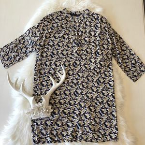 Zara Gometric Tunic V-neck dress Grey Size Small